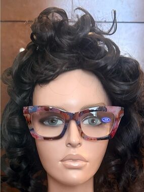 Brand new pair Pastel Orange Floral Blue Light 2.50 power reading glasses.